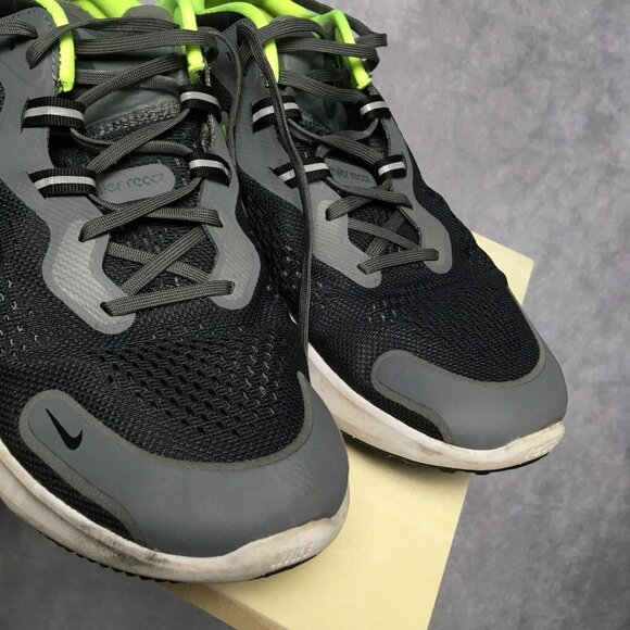 Nike Mens React Miler 2 Running Shoes size 12.5 Sneakers Smoke Grey Volt Black‎ main image 14